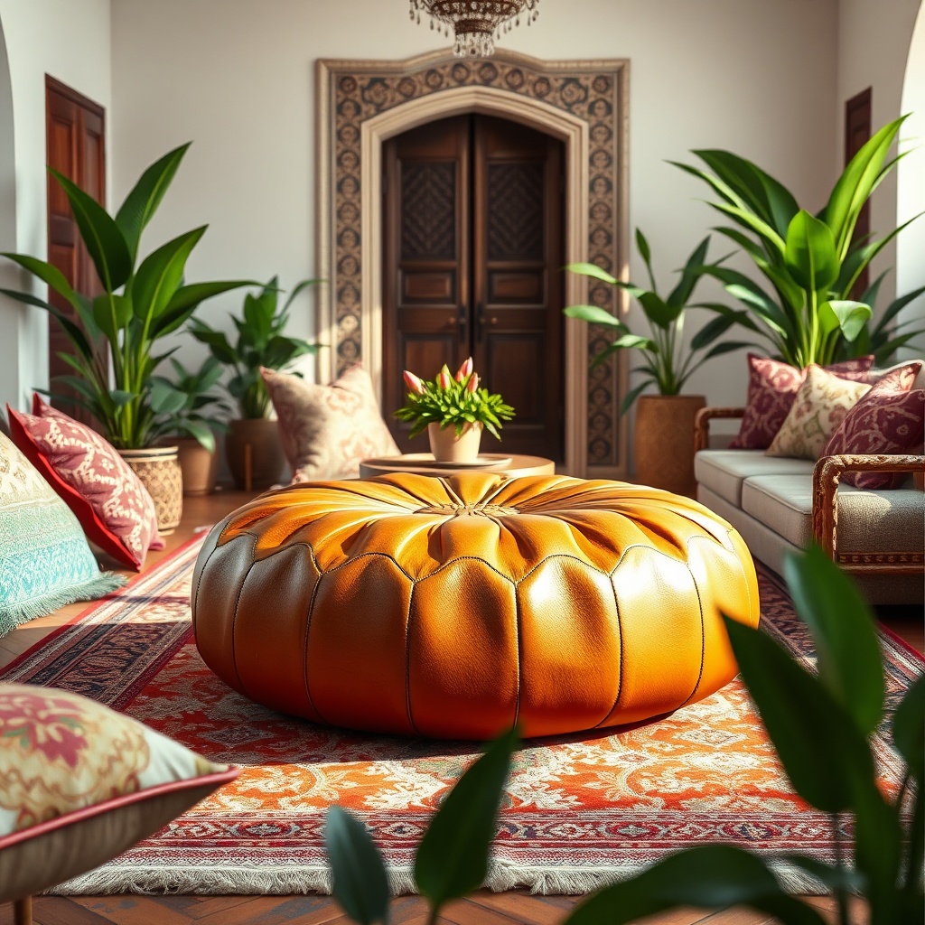 How To Stuff And Care For A Moroccan Leather Pouf